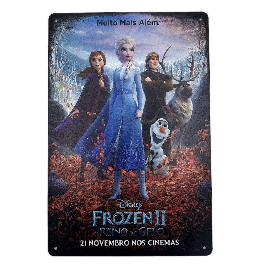 アナと雪の女王2 ブリキ看板 ディズニー エルサ アナ キャラクター集合