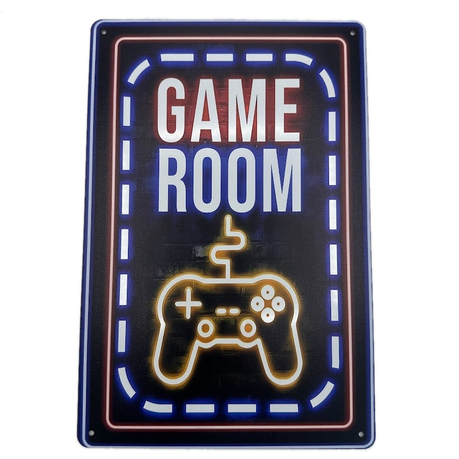GAME ROOM ブリキ看板 ゲームルーム ネオンサイン風 インテリア