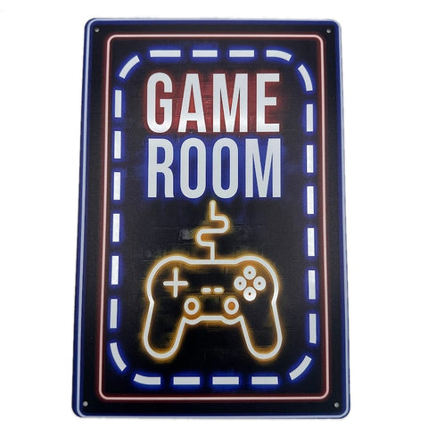 GAME ROOM ブリキ看板 ゲームルーム ネオンサイン風 インテリア