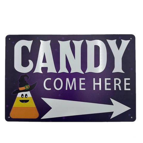 CANDY COME HERE ブリキ看板 ハロウィンデザイン インテリア