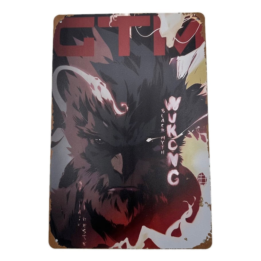 Black Myth Wukong ブリキ看板 縦型 レトロ おしゃれ インテリア 壁飾り 雑貨 デコレーション