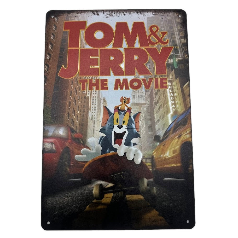 トムとジェリー ブリキ看板 映画 縦型 レトロ おしゃれ インテリア 壁飾り 雑貨 デコレーション
