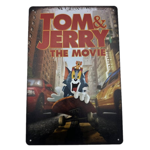 トムとジェリー ブリキ看板 映画 縦型 レトロ おしゃれ インテリア 壁飾り 雑貨 デコレーション