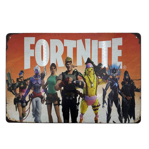 Fortnite（フォートナイト） ブリキ看板 レトロ ゲームキャラクターデザイン インテリア雑貨
