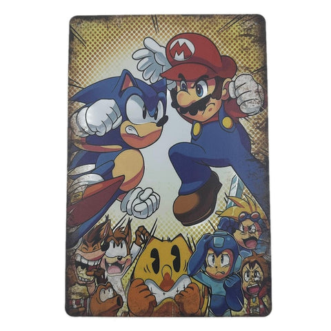 マリオ ソニック パックマン ロックマン クラッシュ バンディクー ブリキ看板 レトロ インテリア 雑貨 壁飾り