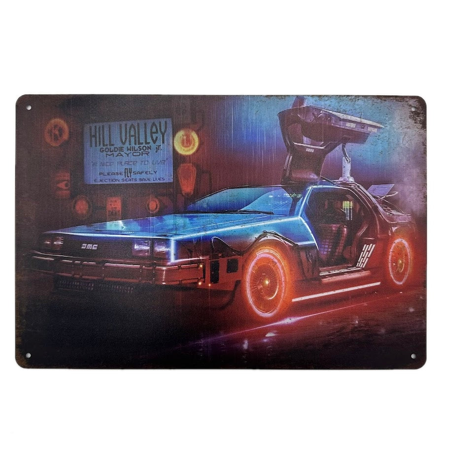 Back to the Future デロリアン ブリキ看板 レトロ インテリア
