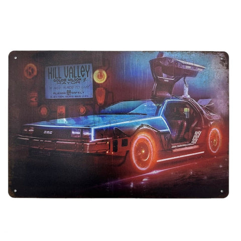 Back to the Future デロリアン ブリキ看板 レトロ インテリア