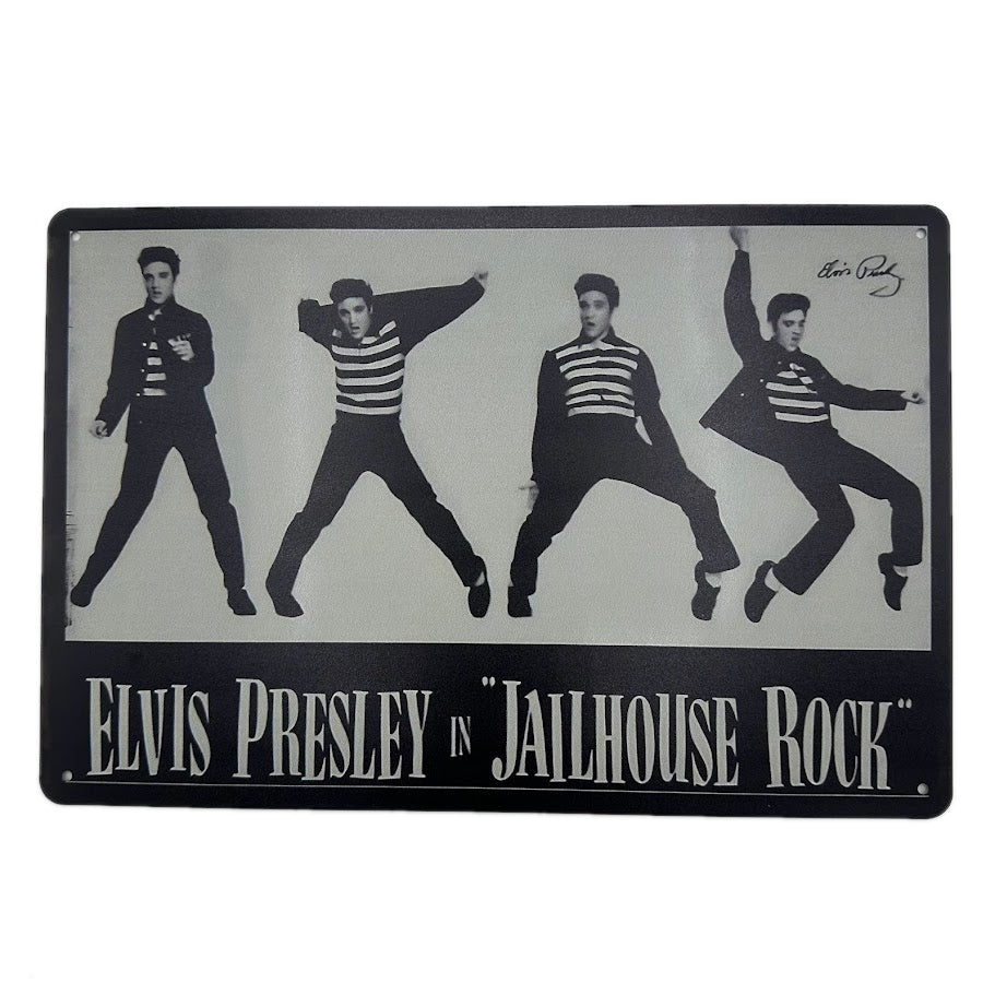 エルヴィスプレスリー ブリキ看板 Jailhouse Rock ロックンロール 映画