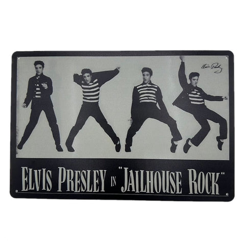 エルヴィスプレスリー ブリキ看板 Jailhouse Rock ロックンロール 映画