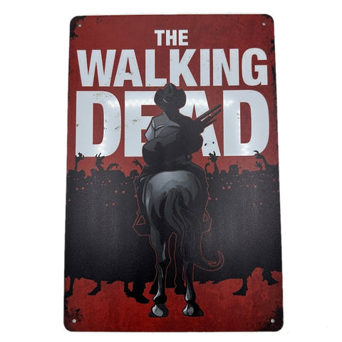 ブリキ看板 ウォーキングデッド THE WALKING DEAD アート風 馬 ゾンビ 海外ドラマ