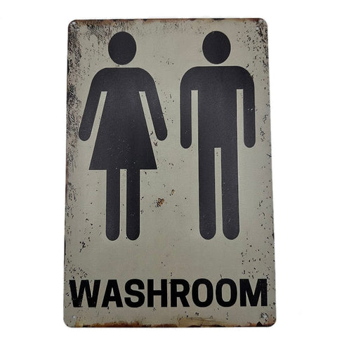 トイレサイン ブリキ看板 WASHROOM レストルーム 男女共用 ヴィンテージ プレート インテリア
