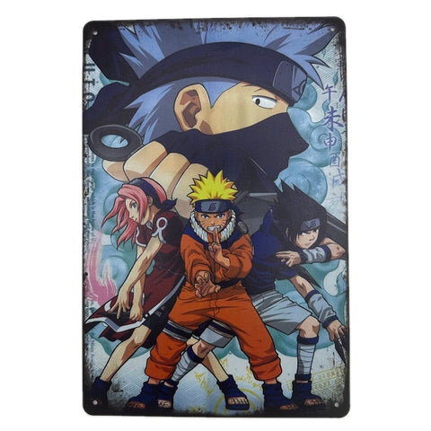 NARUTO ブリキ看板 チーム7 カカシ・ナルト・サスケ・サクラ 忍者アニメ