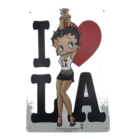 Betty Boop ブリキ看板 I  LOVE LA ロサンゼルス風 アメリカンレトロ