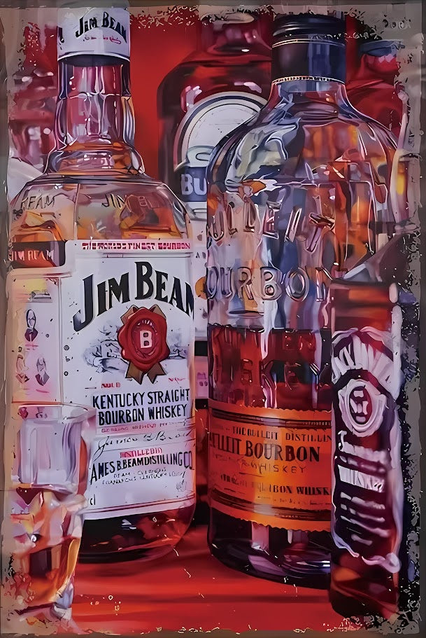 Jim Beam ブレットバーボン ウイスキー ブリキ看板 バーインテリア
