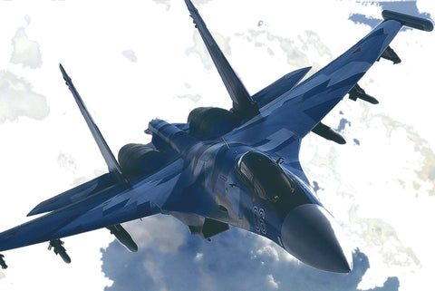 ジェット戦闘機 スカイブルー 航空ミリタリー アートポスター ブリキ看板