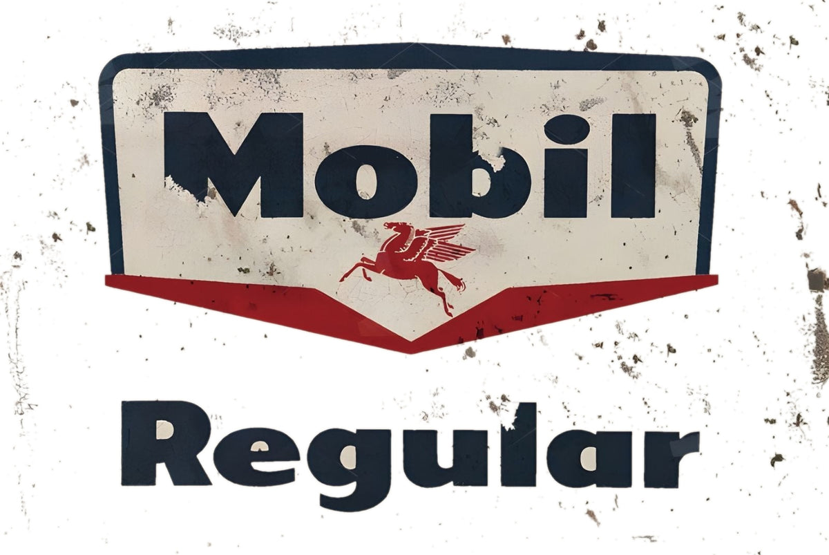 ブリキ看板 Mobil モービル Regular レギュラー ガソリン ビンテージ レトロ インテリア 雑貨