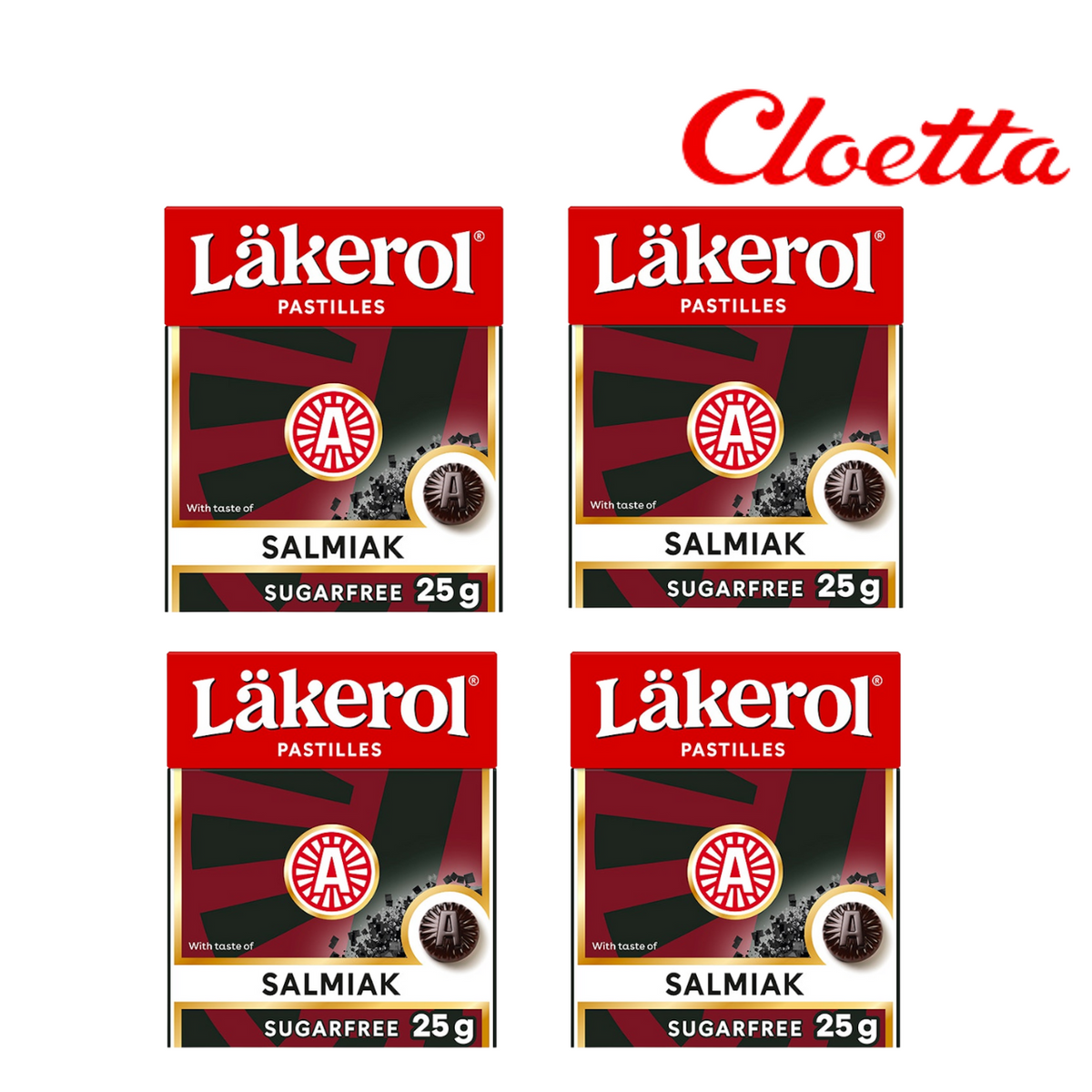 Läkerol サルミアッキ味 キャンディ 4箱×25g セットスウェーデンのお菓子