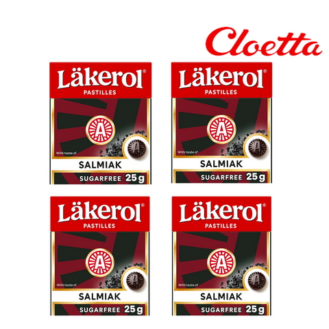 Läkerol サルミアッキ味 キャンディ 4箱×25g セットスウェーデンのお菓子