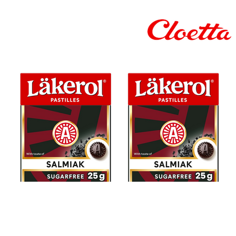 Läkerol サルミアッキ味 キャンディ 2箱×25g セット スウェーデンのお菓子