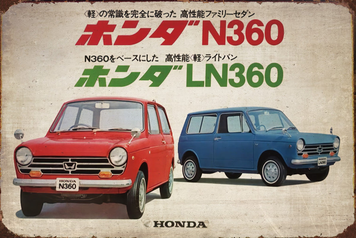 ホンダ N360 LN360 ブリキ看板 レトロ インテリア コレクション 雑貨 デコレーション ビンテージ