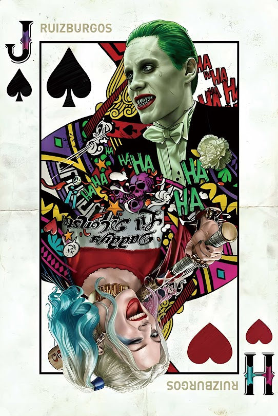 ジョーカー ハーレイクイン トランプ ブリキ看板 インテリア ポスター DC コミック 雑貨 壁飾り コレクション アート