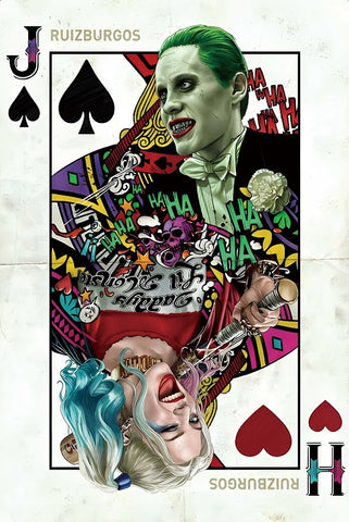 ジョーカー ハーレイクイン トランプ ブリキ看板 インテリア ポスター DC コミック 雑貨 壁飾り コレクション アート