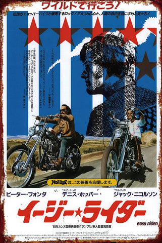 ブリキ看板 イージーライダー 映画ポスター ピーターフォンダ バイク アメリカン ヴィンテージ