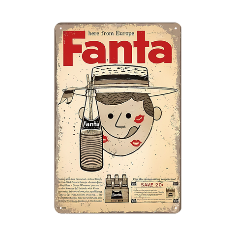 ファンタ ドリンク 広告 ヴィンテージ レトロ ブリキ看板 インテリア 雑貨 コレクション