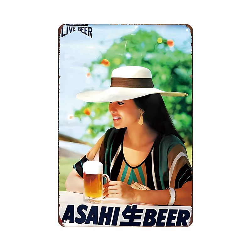 アサヒ ビール 広告 ヴィンテージ ブリキ看板 インテリア 雑貨 コレクション