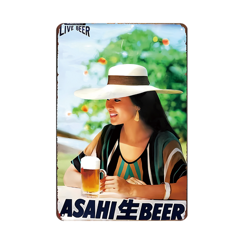 アサヒ ビール 広告 ヴィンテージ ブリキ看板 インテリア 雑貨 コレクション