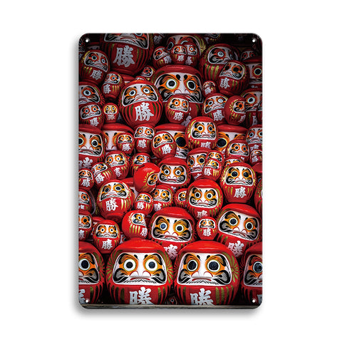 達磨 ダルマ 縁起物 勝利祈願 レトロ ヴィンテージ ブリキ看板 インテリア 雑貨 コレクション