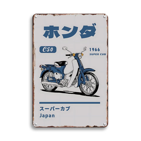 ホンダ スーパーカブ C50 バイク 1966 ヴィンテージ ブリキ看板 インテリア 雑貨 コレクション