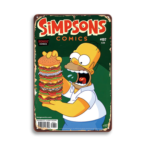 シンプソンズ ホーマー コミック ハンバーガー ヴィンテージ ブリキ看板 インテリア 雑貨 コレクション