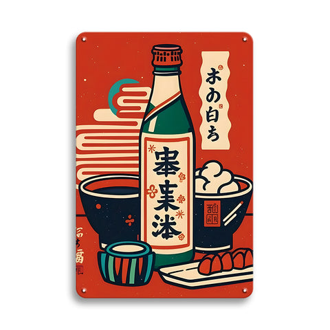 ブリキ看板 日本酒 レトロ ポスター 居酒屋 インテリア 壁飾り ヴィンテージ ディスプレイ おしゃれ 酒 ボトル 和風