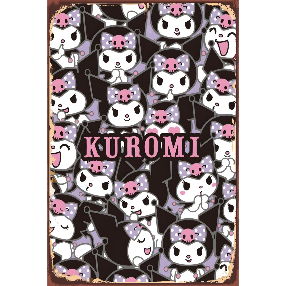 ブリキ看板 KUROMI クロミ サンリオ レトロ インテリア キャラクター 壁飾り