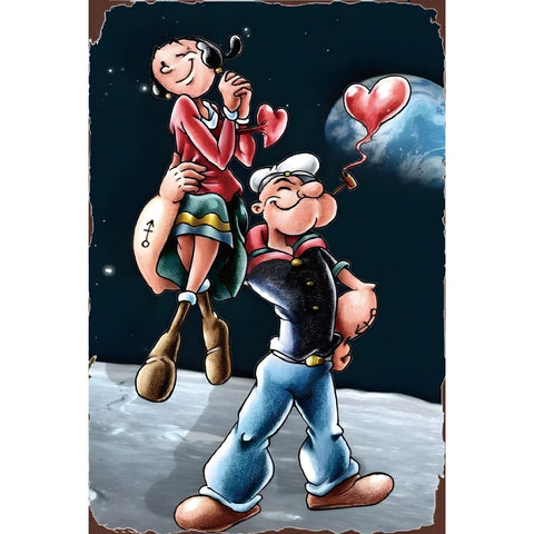 ポパイ オリーブ レトロ アニメ ブリキ看板 ビンテージ インテリア 壁飾り キャラクター 雑貨 デコレーション