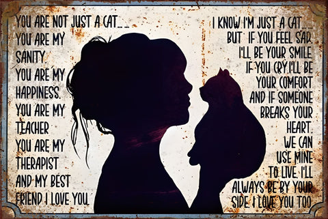 ブリキ看板 猫 キャット メッセージ レトロ インテリア ヴィンテージ 壁飾り ディスプレイ 雑貨