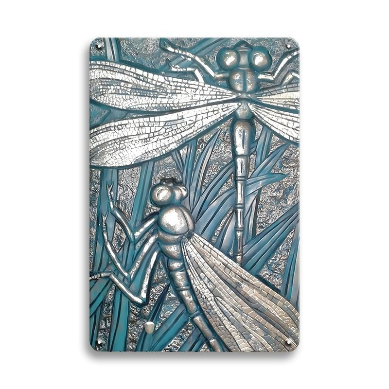 ブリキ看板 トンボ ドラゴンフライ アート レトロ インテリア 縦型 ポスター