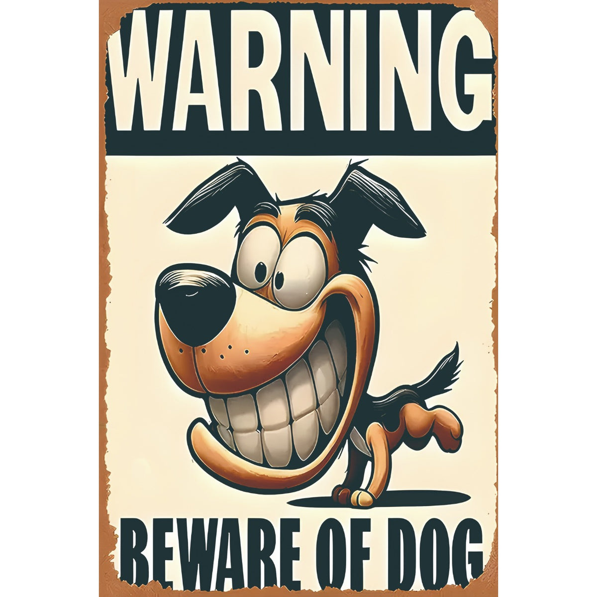 ブリキ看板 WARNING BEWARE OF DOG 犬注意 レトロ サインボード