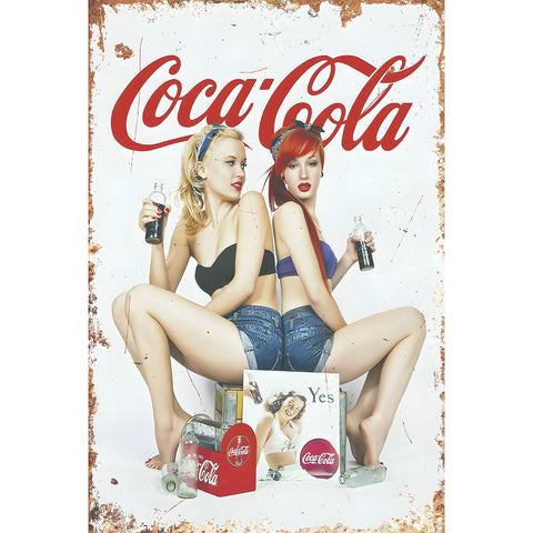 ブリキ看板 Coca-Cola コカ・コーラ ピンナップガール レトロ ヴィンテージ アメリカン インテリア 壁飾り