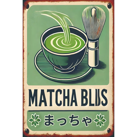 抹茶 MATCHA BLISS ブリキ看板 レトロ 和風 インテリア カフェ風