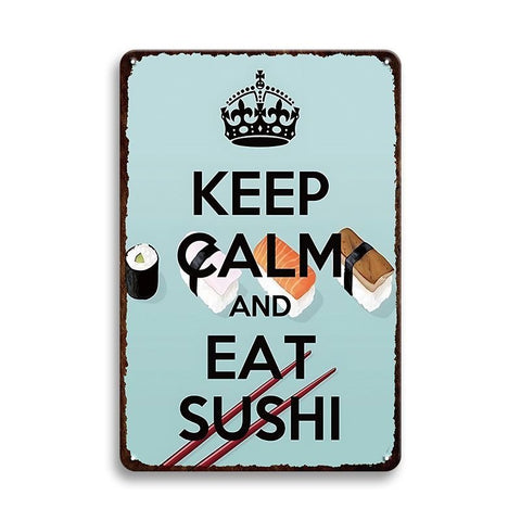 ブリキ看板 ブリキ KEEP CALM SUSHI レトロ インテリア ビンテージ 壁飾り おしゃれ
