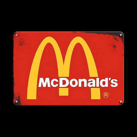 ブリキ看板 マクドナルド ロゴ サインプレート レトロ インテリア 壁飾り