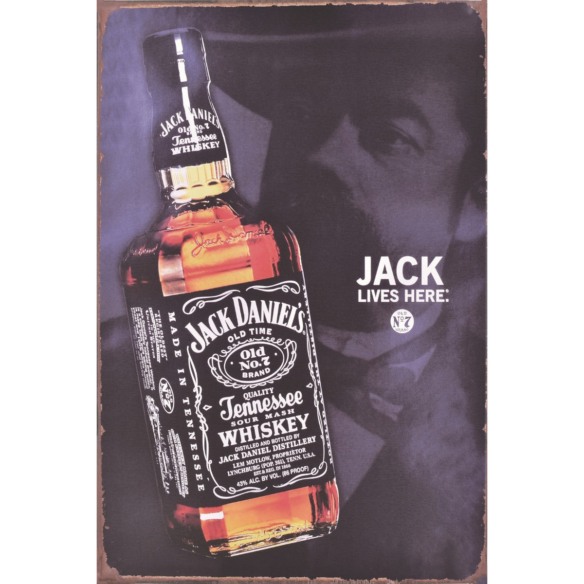 ジャックダニエル Jack Daniel’s ウイスキー ブリキ看板 レトロ バー ビンテージ インテリア 壁飾り 雑貨 デコレーション