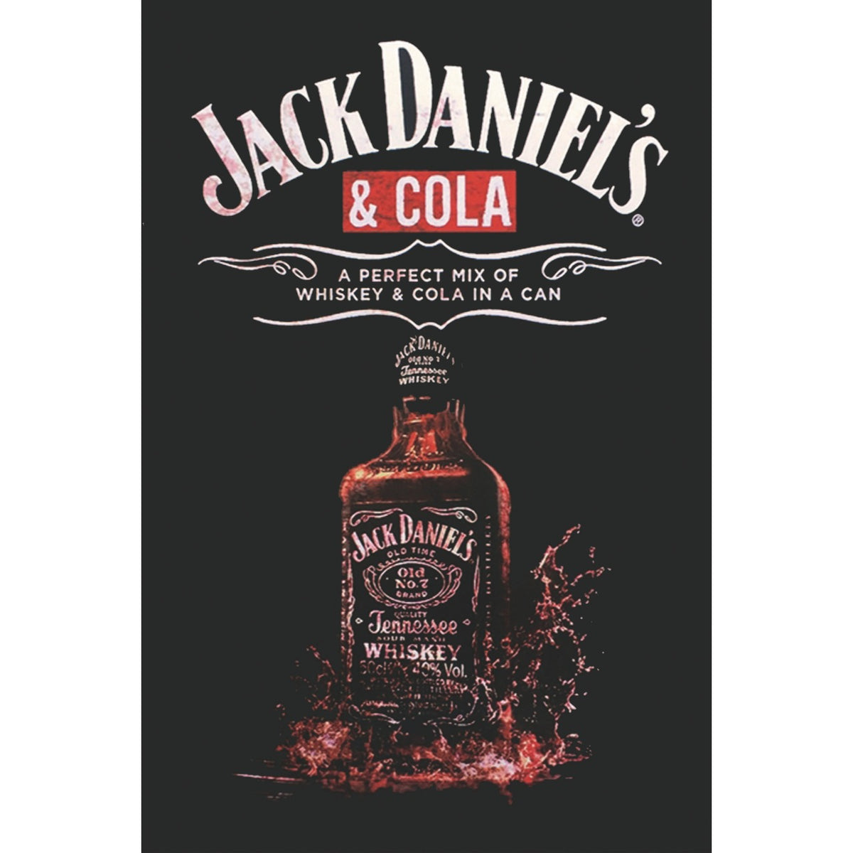 ジャックダニエル Jack Daniel’s コーラ ウイスキー ブリキ看板 レトロ バー インテリア ビンテージ 壁飾り 雑貨 デコレーション
