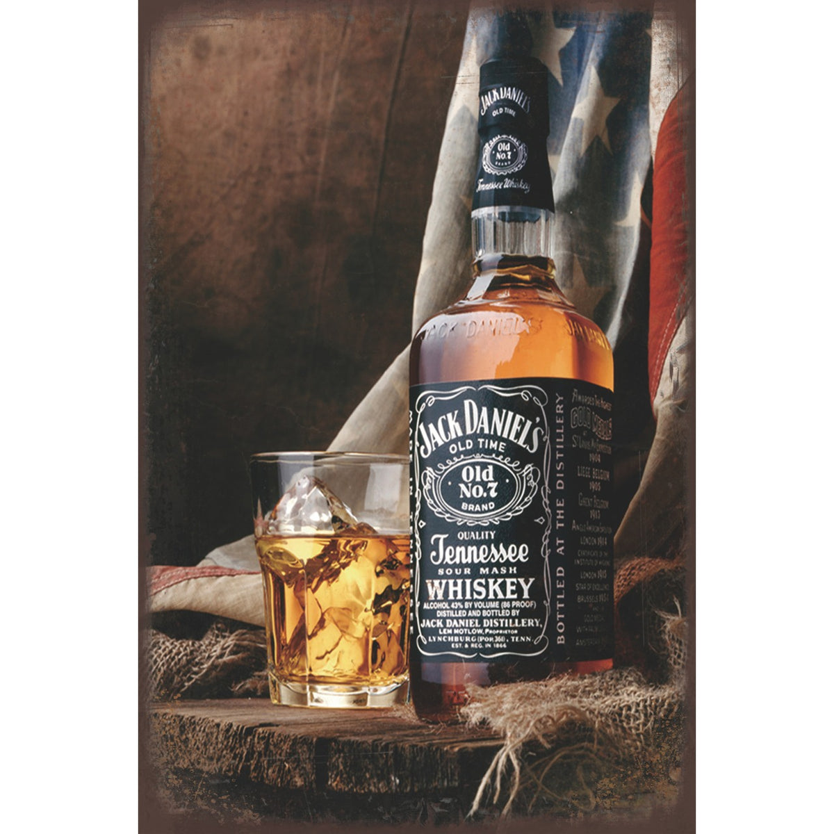 ジャックダニエル Jack Daniel’s ウイスキー グラス ブリキ看板 レトロ バー ビンテージ インテリア 壁飾り 雑貨 デコレーション