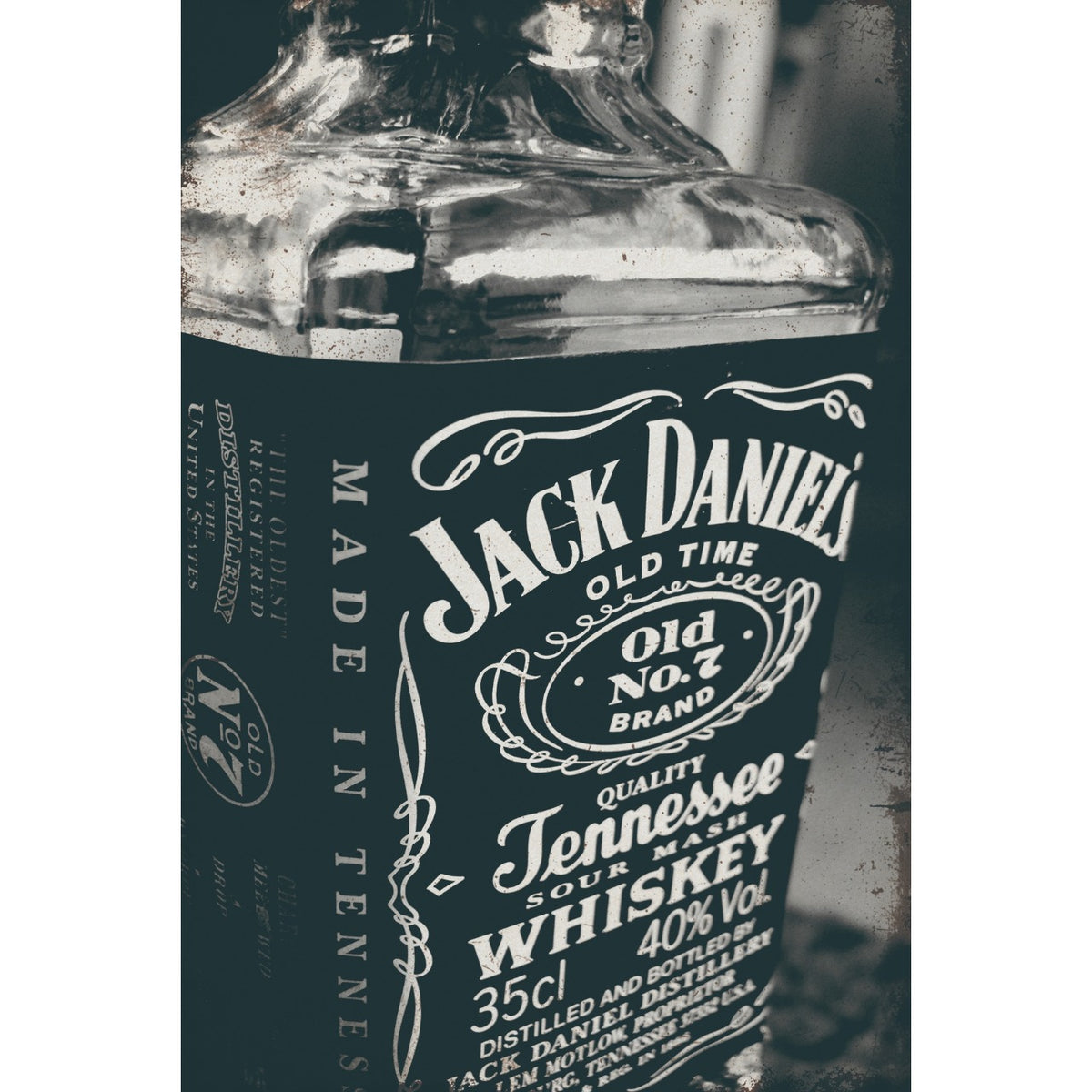 ジャックダニエル Jack Daniel’s モノクロ ウイスキー ブリキ看板 レトロ ビンテージ バー インテリア 壁飾り 雑貨 デコレーション