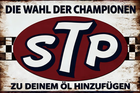 STP モーターオイル ロゴ レーシング ビンテージ ブリキ看板 レトロ ガレージ インテリア 壁飾り 雑貨 デコレーション