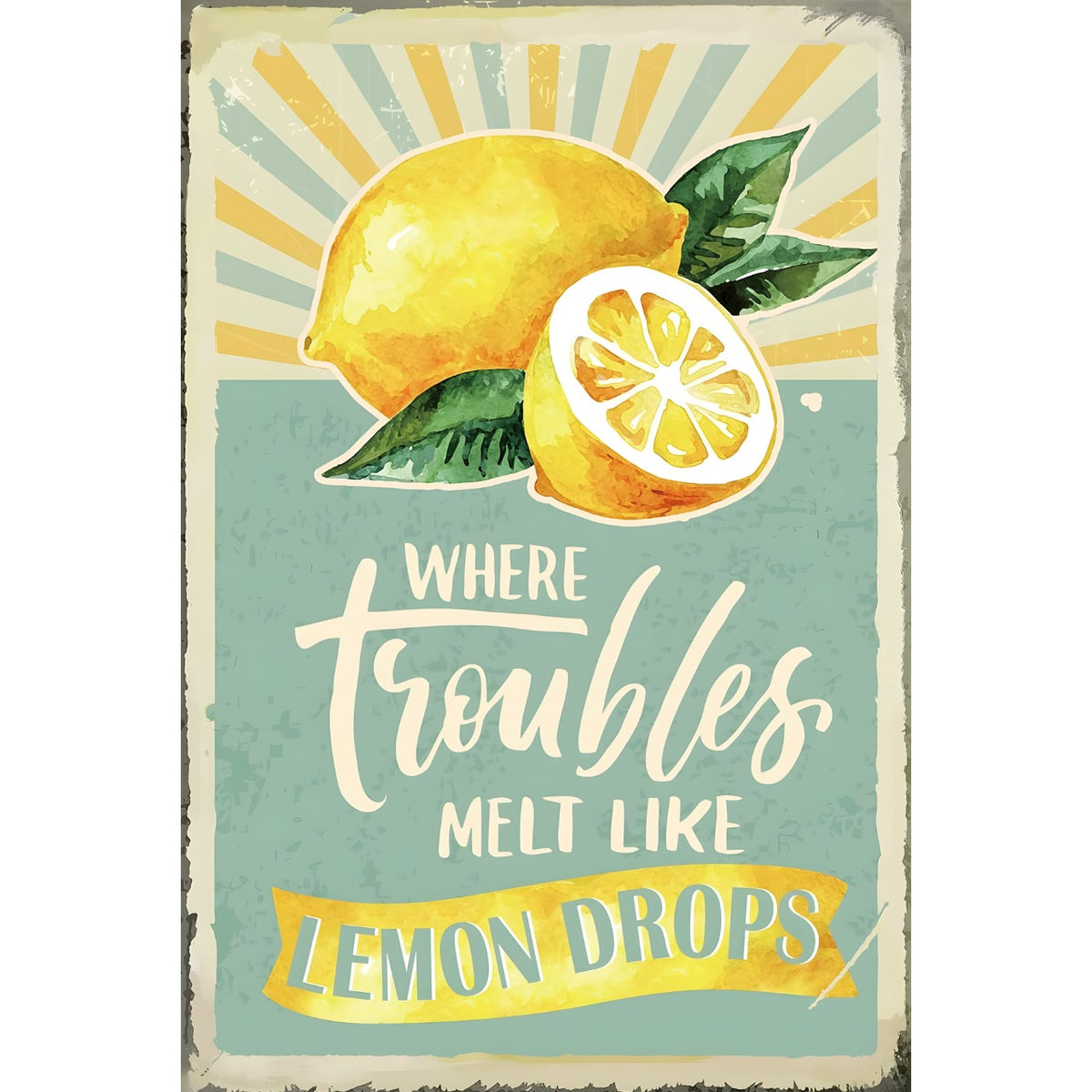 ブリキ看板 レモン おしゃれ レトロ インテリア 壁飾り 雑貨