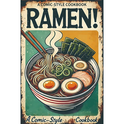 ブリキ看板 RAMEN ラーメン A COMIC-STYLE COOKBOOK レトロ ポスター 飲食店 インテリア 雑貨